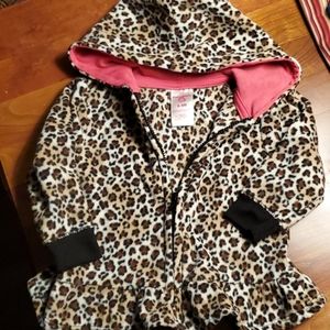 Fleece leopard print jacket